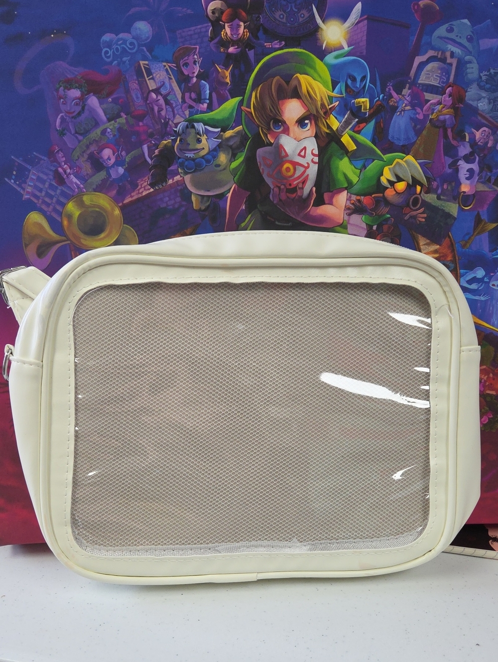Cream Clear Front Tablet Pouch - Protective Electronic Accessory PIN DISPLAY BAG